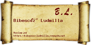 Bibescó Ludmilla névjegykártya